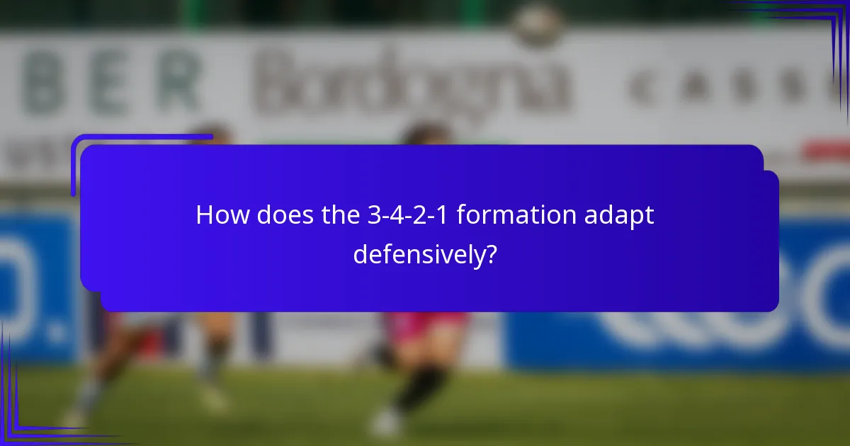 How does the 3-4-2-1 formation adapt defensively?