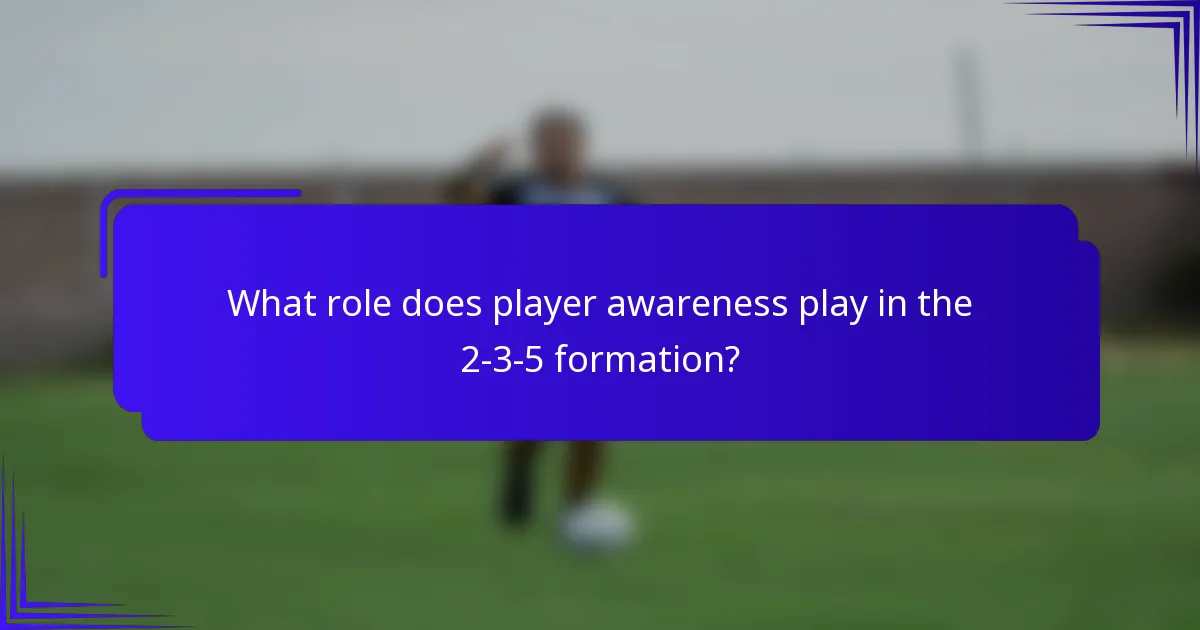 What role does player awareness play in the 2-3-5 formation?